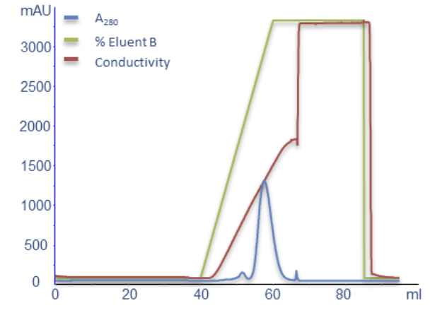 Determination of elution conditions on BabyBio™ S 5 ml column